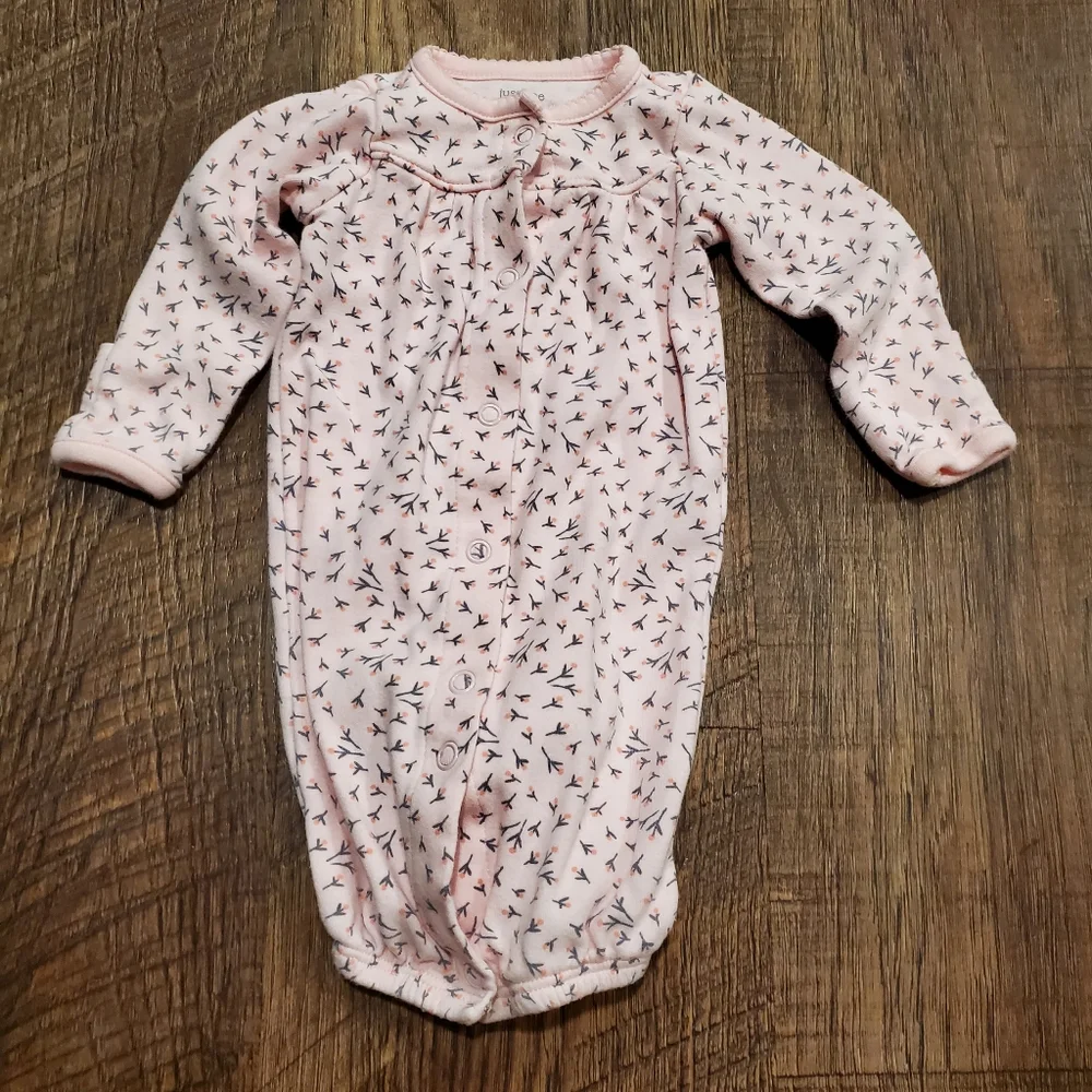 Carters Baby Convertible Footed Pajamas Sleep Sack Pastel Pink Floral Cotton NB